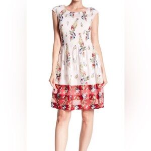 Women’s Max Studio Floral Print Midi Butterfly Dress - size Large